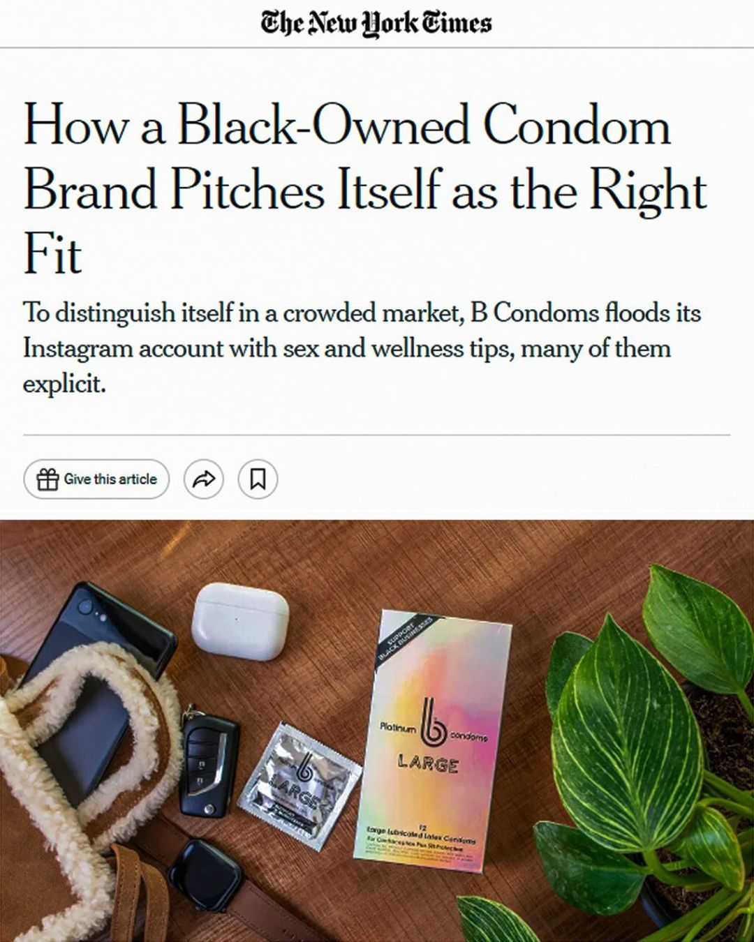 One of the top publications of @bcondoms which has 1.3K likes and 46 comments